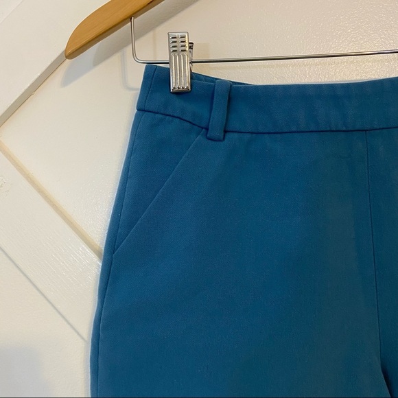 Maje High Rise Slim Fit Chino Knit Shorts Blue Sz 36 Small - Picture 2 of 10